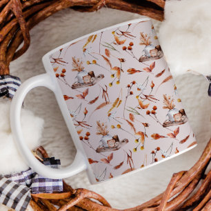 Caneca De Café Fazenda de Casa de Campo Floral de Trigo de Ação d