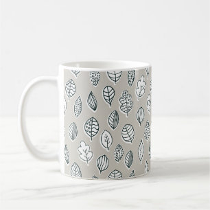 Caneca De Café Fazenda de Folhas Azul Tan Casa Rústica Fofo