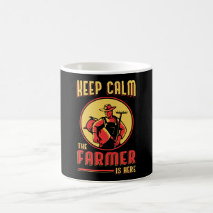 Caneca De Café Fazenda Manter Calmo Agricultor Trator Funny Prese