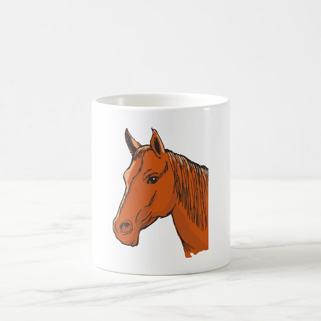 Caneca De Café Fazenda Marrom de Cabeça de Cavalo (Criador carregado)