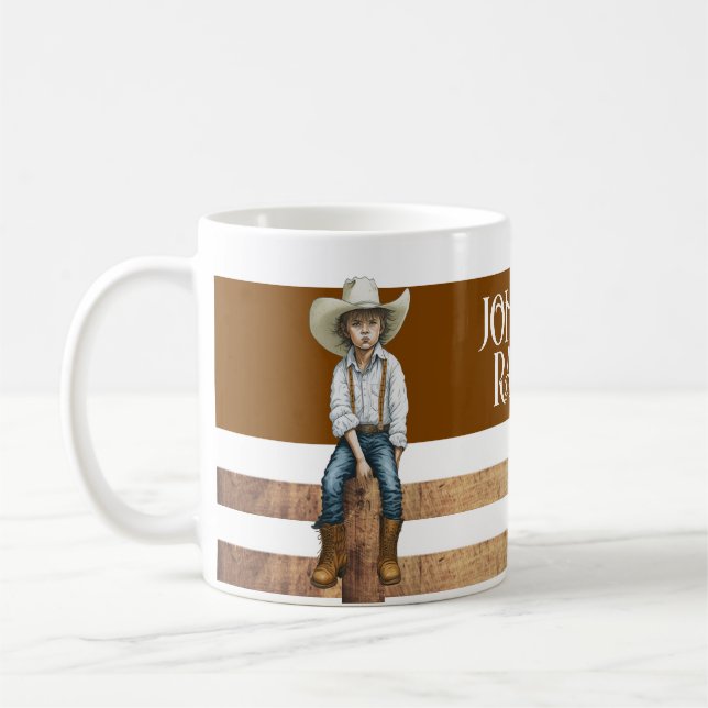 Caneca De Café Fazenda Ocidental do País e Estilo Ranhura Cowboy  (Esquerda)
