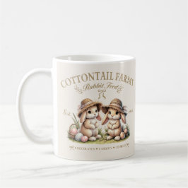 Caneca De Café Fazendas de Coelhos de Páscoa Antigos Cottontail