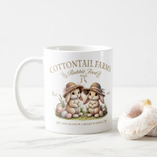 Caneca De Café Fazendas de Coelhos de Páscoa Antigos Cottontail