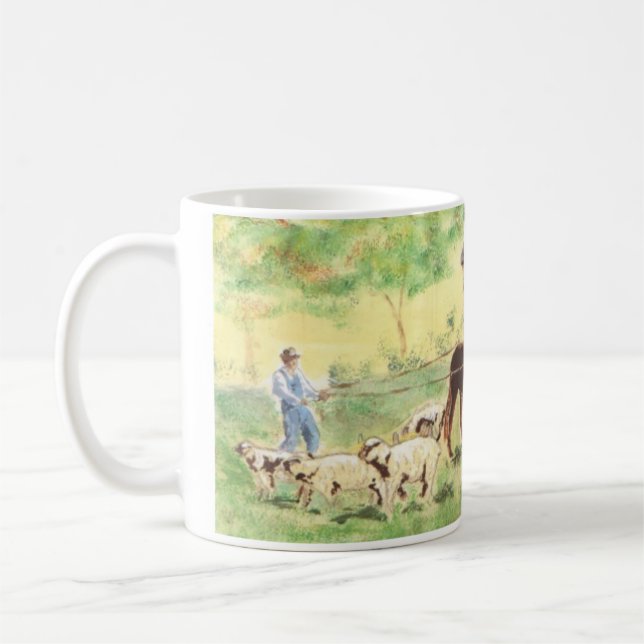 Caneca De Café Fazendeiro com Mule e Ovelha (Esquerda)