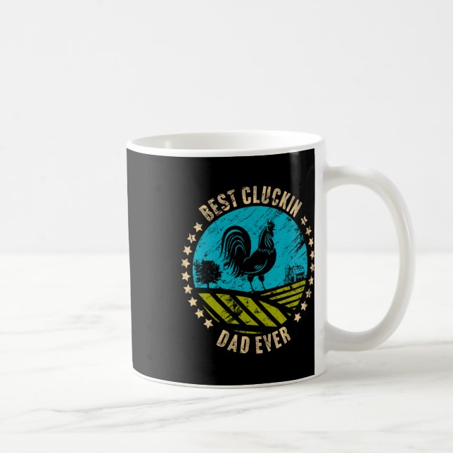 Caneca De Café Fazendeiro de Frango Rooster Para Pai Pai Avô (Direita)