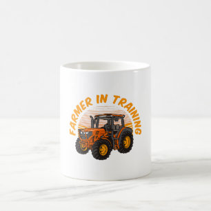 Caneca De Café Fazendeiro Futuro Engraçado em Treinamento Trator