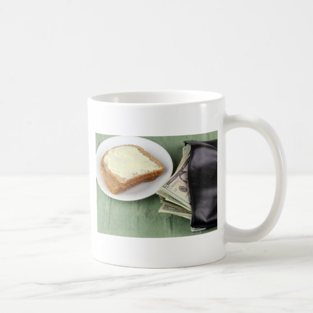 Caneca De Café Fazendo uma vida, um pão & uma manteiga (Direita)