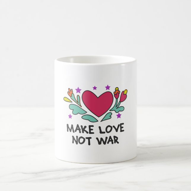 Caneca De Café Fazer amor não guerra (Centro)