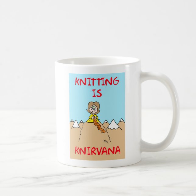Caneca De Café fazer malha é knirvana (Direita)