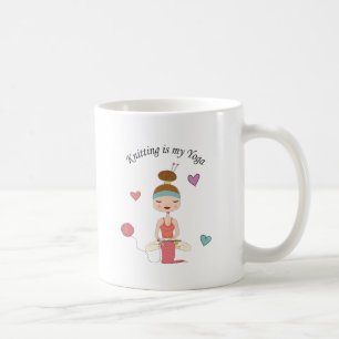 Caneca De Café Fazer malha é minha ioga