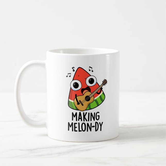 Caneca De Café Fazer Melon-dy Funny Melon Pun (Esquerda)
