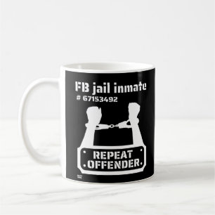 Caneca De Café "FB JAIL INMATE" preso engraçado
