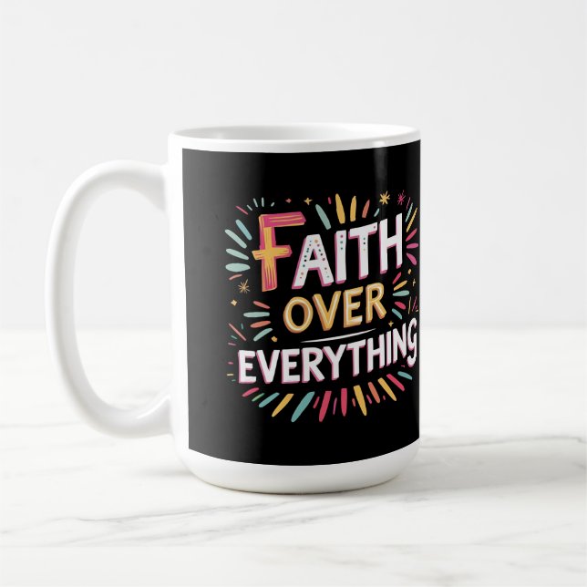 Caneca De Café Fé Acima de Tudo – Crença Ousada (Esquerda)