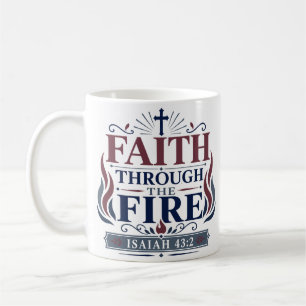 Caneca De Café Fé Através do Fogo Citação de Fé Cristã