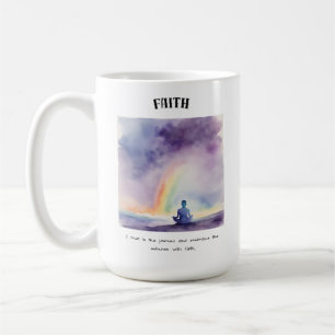 Caneca De Café Fé - Cartão de Afirmação Positivo para Paz Interio