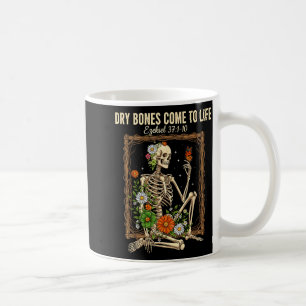 Caneca De Café Fé Cristã Ossos Secos Voltam à Vida Esqueleto Fl
