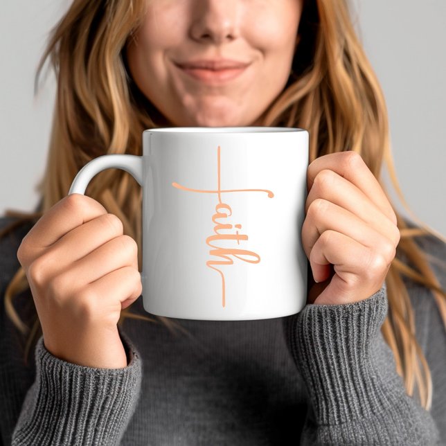 Caneca De Café Fé Cristã Rosa Chic (Chic Pink Faith Christian Coffee Mug)