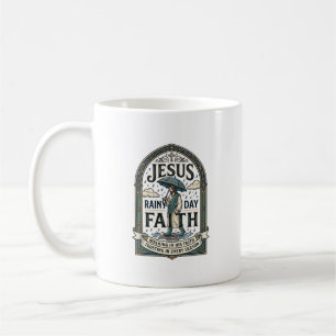 Caneca De Café Fé de Jesus Dia Chuvoso Fé de Jesus Dia Chuvoso Fé