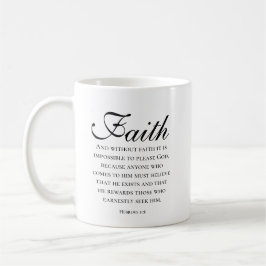 Caneca De Café Fé Escritura Hebreus 11:16 Versículo da Bíblia