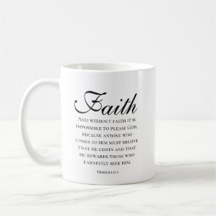 Caneca De Café Fé Escritura Hebreus 11:16 Versículo da Bíblia