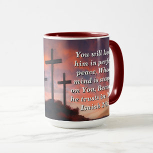 Caneca de Café Fé Escritura Personalizada Isaías 2