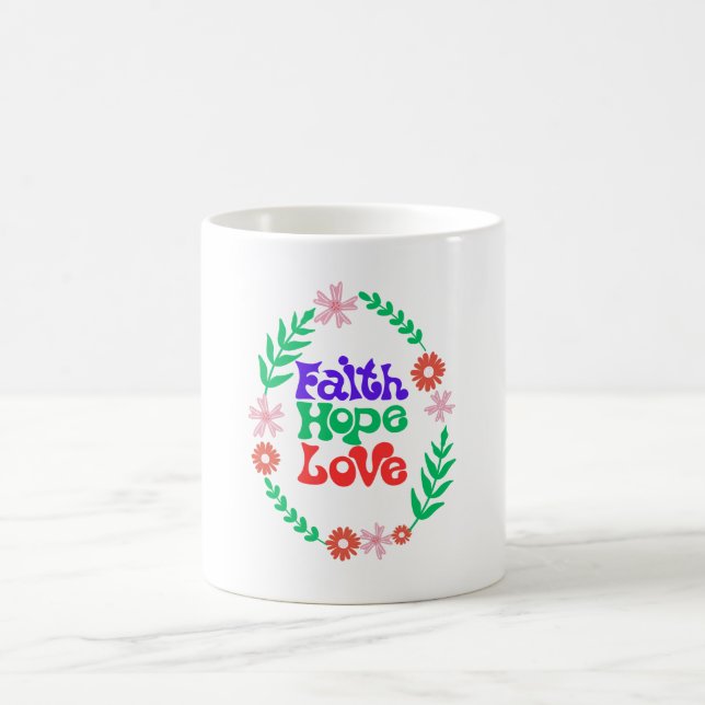 Caneca De Café Fé, esperança amor (Centro)