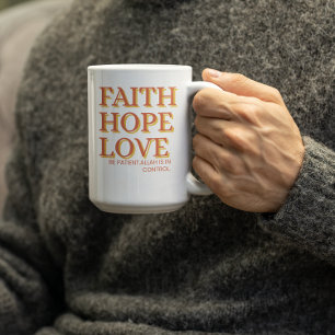 Caneca De Café Fé.Esperança.Amor