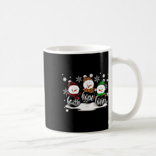 Caneca De Café Fé Esperança Amor Boneco de Neve Natal Pijama Fofo
