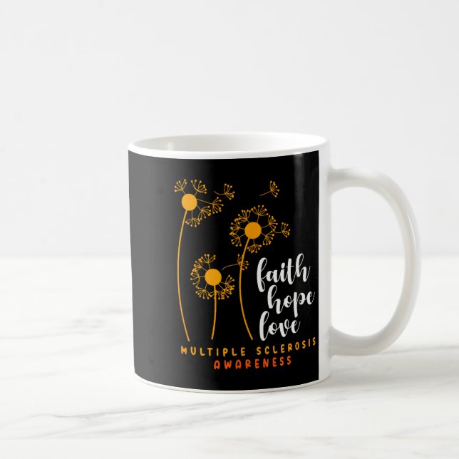 Caneca De Café Fé Esperança Amor Conscientização da Esclerose Múl (Direita)