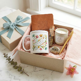 Caneca De Café Fé Esperança Amor floral personalizado
