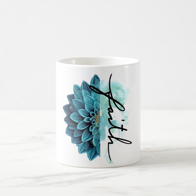 Caneca De Café Fé Floral Azul (Centro)