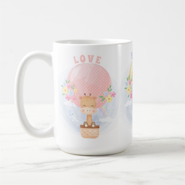 Caneca De Café Fé Gelada Esperança Amor Selva Safari Balão (Esquerda)