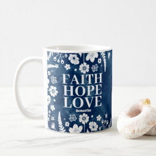 Caneca De Café Fé Personalizada, Esperança, Amor Cristão