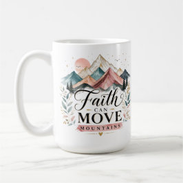 Caneca de Café Fé Pode Mover Montanhas