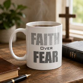 Caneca De Café Fé Sobre o Medo Cristão