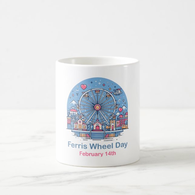 Caneca De Café Feb 14 Ferris Wheel Day (Centro)
