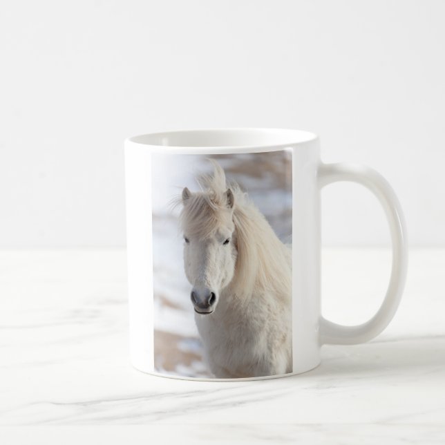 Caneca De Café Fechar um Cavalo Branco Islandês (Direita)