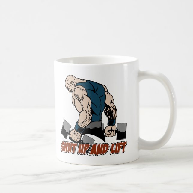Caneca De Café Feche acima e levante o Weightlifter (Direita)