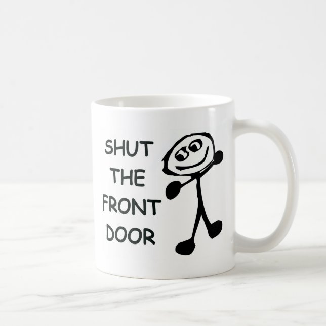Caneca De Café Feche o desenho da porta frontal (Direita)