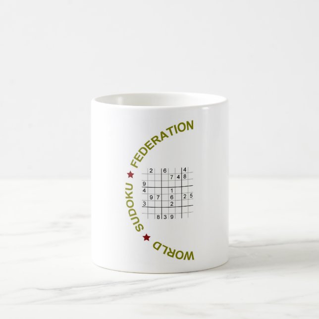 Caneca De Café Federação de Sudoku do mundo (Centro)
