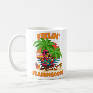 Caneca De Café Feelin' Flamingood Funny Flamingo Summer Design