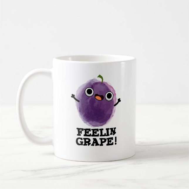 Caneca De Café Feelin Grape Engraçado Fruta (Esquerda)