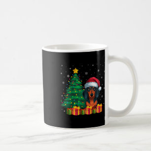 Caneca De Café Feia Dachshund Santa Hat Luzes De Natal Amor