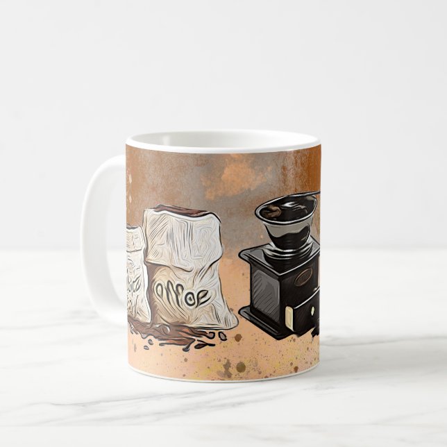 Caneca De Café Feijão de bar de café (Frente Esquerda)