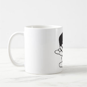 Caneca De Café Feijão Derramado Contorno Preto e Branco
