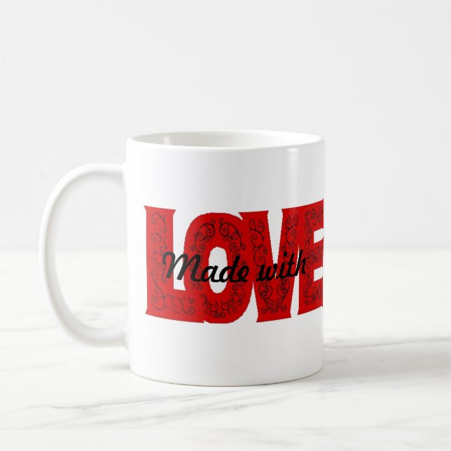 Caneca De Café Feita Com Amor, Café Chá Mug (Esquerda)