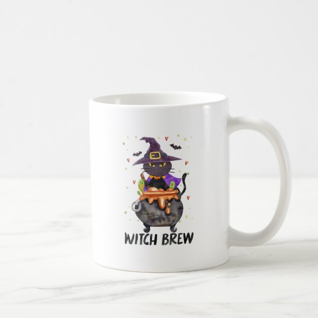 Caneca De Café Feiticeira - Bruxa Vestida de Gato (Direita)