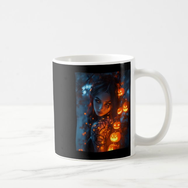 Caneca De Café Feiticeira Mística de Encantação de Halloween bril (Direita)