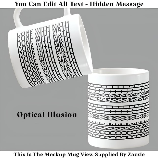 Caneca De Café Feito Com Mensagem Oculta Matemática 120B Estudant (Criador carregado)