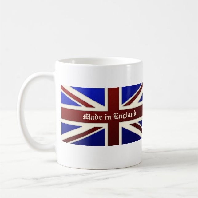 Caneca De Café Feito na bandeira metálica de Inglaterra Union (Esquerda)